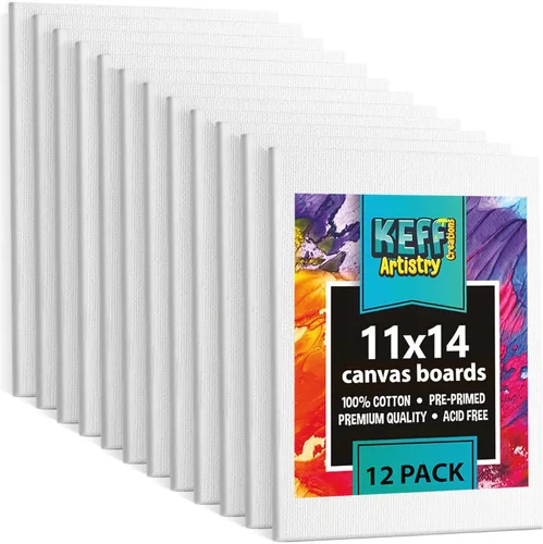 Vista 19 de KEFF Tablas de Lienzo para Pintar - 4x10 Paquete de 18 Paneles de Lienzo a Granel, 100% Algodón Lienzo Triple Impreso en Prima para Suministros
