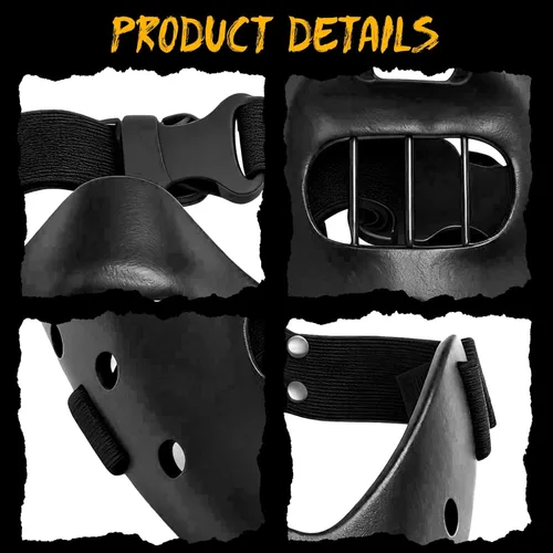 Vista 5 de nezababy Hannibal Lecter Máscara Cosplay El Silencio de los Corderos Media Cara Asesino de Resina