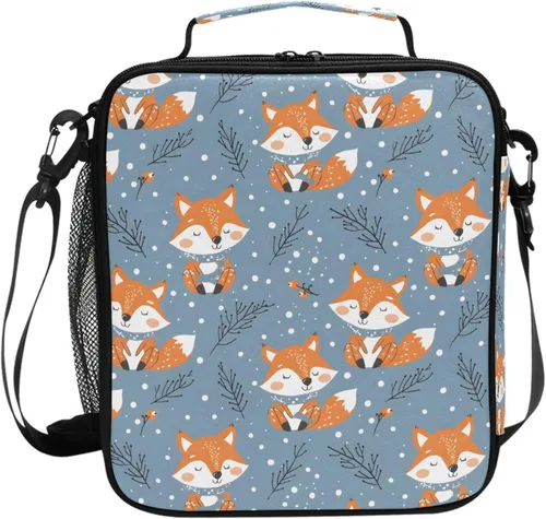 Vista 33 de MNSRUU Lunch Bags for Boys Girls, Wolf Reusable Insulated Lunch Box Thermal Meal Tote Kit, Cooler Bag Organizer with Adjustable Shoulder Strap