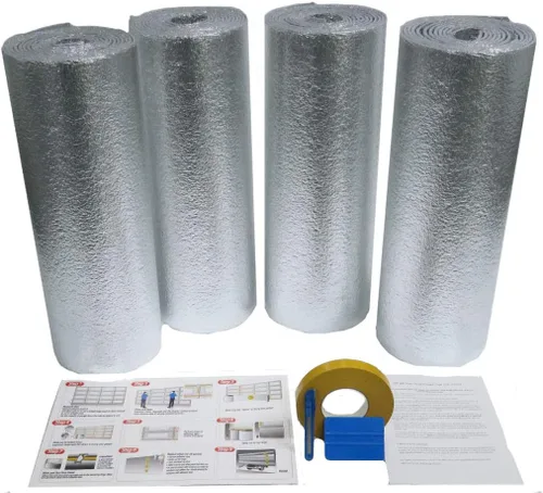 Vista 2 de US Energy NASATECH (Pre-Cortado para 17 Paneles) Kit de Aislamiento Reflectante para Puerta de Garaje de 2 Coches (R8) de 1/4 de Pulgada de Grosor