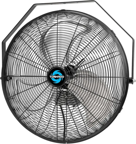 Vista 8 de Tornado - Ventilador de pared industrial de 18" de alta velocidad con motor cerrado TEAO – 4000 CFM, 3 configuraciones de velocidad, cable de 6.5