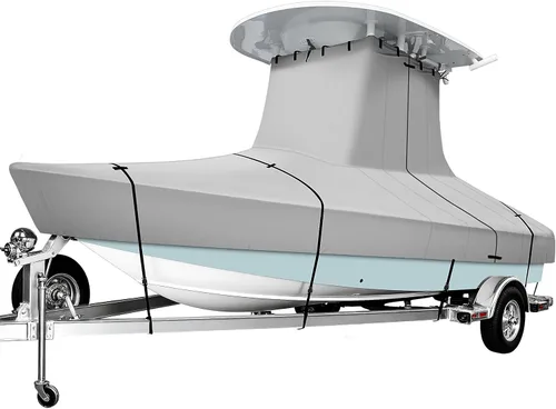 Vista 10 de iCOVER - Cubierta de barco en forma de T, para barco de consola central de 16 pies a 18.5 pies de largo con techo en T, poliéster de grado marino
