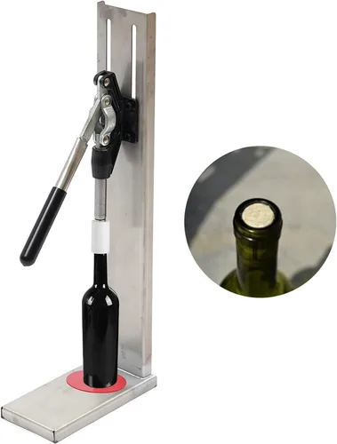 Vista 4 de Máquina de corcho manual de botella de vino Tapón de botella de vino Herramienta de inserción de acero inoxidable Máquina de corker de presión