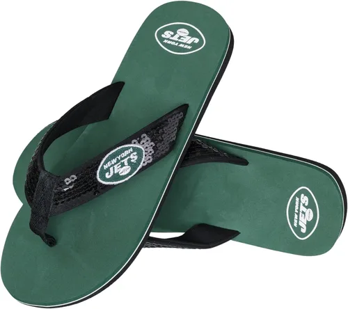 Vista 18 de FOCO Womens NFL Team Logo Sequin Strap Sandals Flip Flops