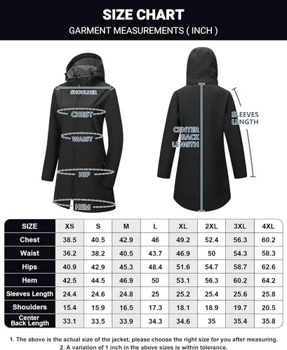 Vista 6 de Outdoor Ventures Chaqueta Softshell para mujer con capucha extraíble con vellón, cortavientos con aislamiento, larga y cálida