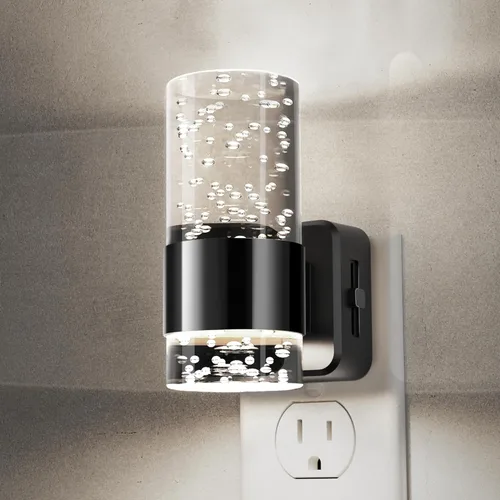 Vista 22 de L LOHAS LED Luz nocturna, paquete de 2 luces nocturnas de burbujas de 3000 K enchufables a la pared, luces nocturnas acrílicas con sensor de luz