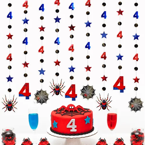 Vista 10 de Decoraciones de cumpleaños de dinosaurio de 52 pies para niños, pancarta de cumpleaños de tercer dinosaurio Rex, guirnalda de serpentinas, telón