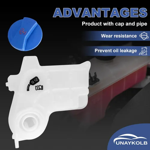 Vista 8 de Tanque de expansión de recuperación de refrigerante del motor con tapa para Audi A4 Avant 2004-2005 para Audi A4 2002-2005 Base para Audi A4 Cabrio