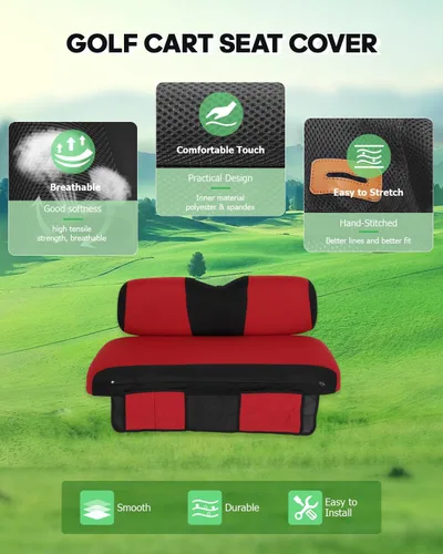 Vista 4 de SCITOO Funda de asiento para carrito de golf EZGO TXT, funda de asiento suave y cómoda, fácil de instalar