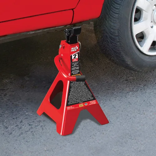 Vista 4 de BIG RED T42002A Torin Steel Jack Stands: doble bloqueo, capacidad de 2 toneladas (4,000 lb), rojo, 1 par