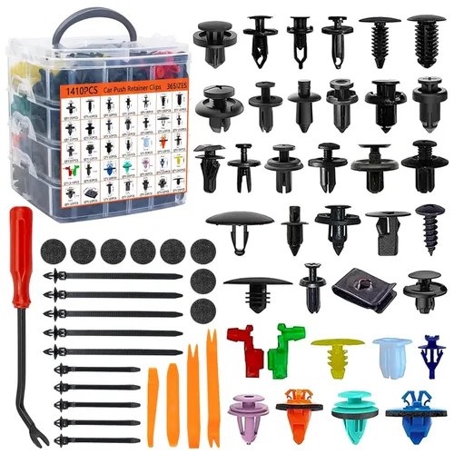 Vista 7 de 40 piezas de pernos de cuerpo de protección contra salpicaduras para motor debajo de la cubierta, parachoques guardabarros, retenedor de empuje