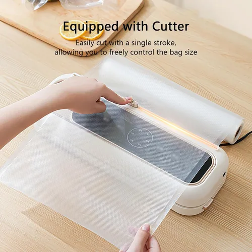 Vista 2 de Automatic Vacuum Sealer with Built-in Cutter, Powerful Suction for Food Preservation, Seals Dry Wet Foods, Meat and More, Compact Kitchen