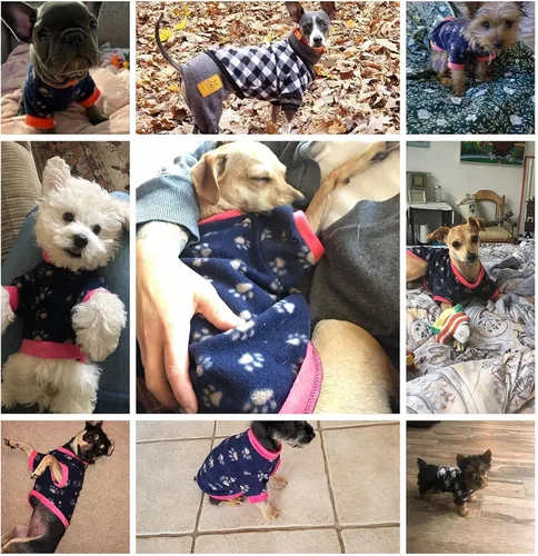 Vista 2 de Idepet Suéteres para perros, ropa para cachorros y gatos, suéter de invierno para perros, suéter de forro polar suave y cálido para perros pequeños
