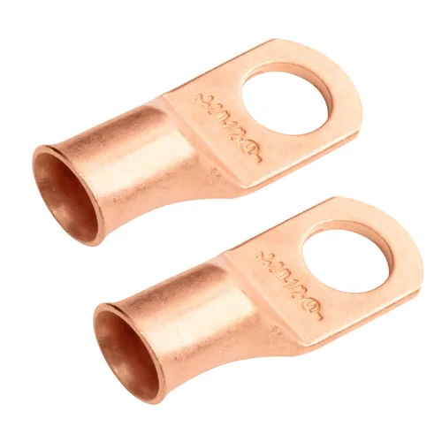 Vista 213 de SELTERM - 5 terminales de anillo resistentes para cable de batería, calibre 1/0 AWG, pernos de 1/2 pulgadas, terminales de calibre 0, ojales