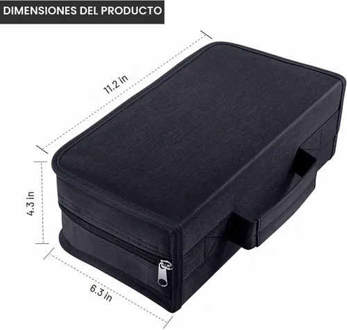 Vista 2 de Siveit Funda para CD y DVD, estuche para CD/DVD, capacidad de 128 unidades, organizador de CD, carpeta de CD, cartera portátil de CD para viajes