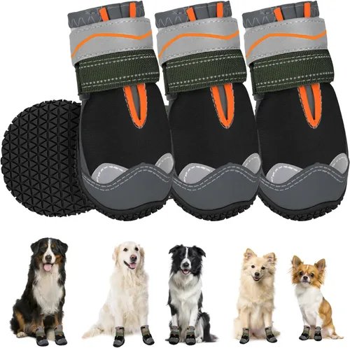 Vista 23 de SlowTon Zapatos para Perros para Perros Grandes, Pequeños y Medianos - Botas Transpirables para Perros para Pavimento Caliente de Verano, Protector