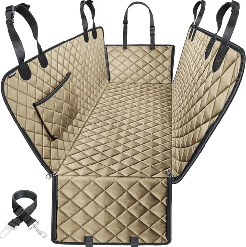 Vista 15 de URPOWER - Funda para asiento de auto para perros, cubierta de asiento para mascotas, hamaca, 100% impermeable, 600D, resistente a los arañazos