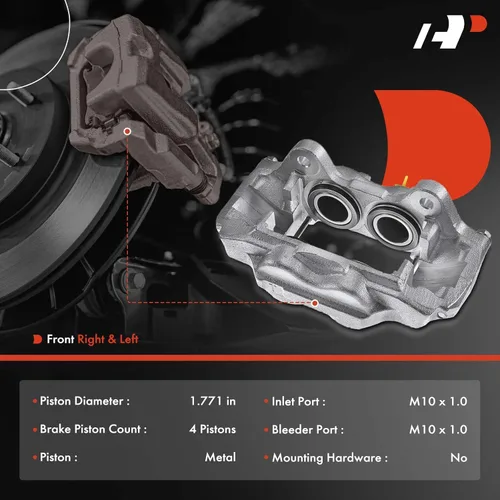 Vista 23 de A-Premium Conjunto de pinza de freno de disco compatible con modelos seleccionados de Toyota - Sequoia 2001-2002 4.7L, Tundra 2000-2003 3.4L 4.7L