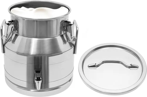 Vista 14 de LOYALHEARTDY Lata de leche de 10L/2.64 galones, latas de transporte de leche de acero inoxidable, cubo de vino, jarra, jarra de aceite, barril