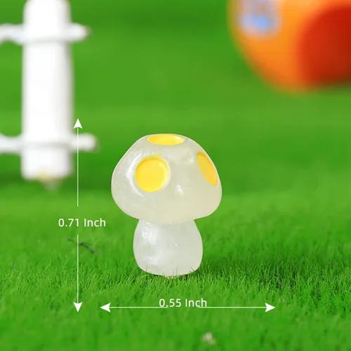 Vista 5 de Accesorios de jardín de hadas de hongos luminosos en miniatura para decoración de jardín de hadas, decoración de micro paisaje, decoración