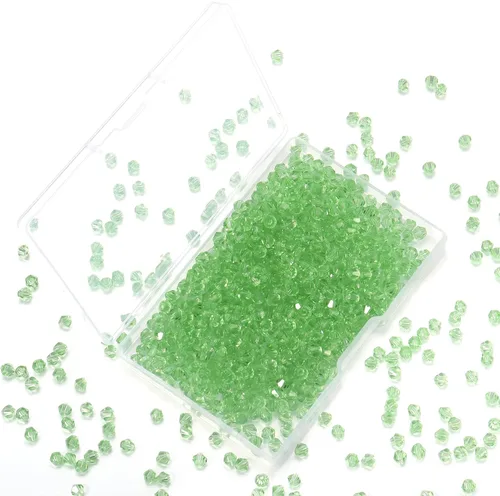 Vista 12 de 1000 cuentas de cristal de cristal de 0.157 pulgadas a granel facetadas de bicono espaciador cuentas para hacer joyas de bricolaje