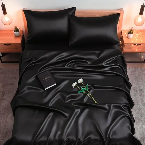 Vista 16 de Colorado Home Co SUNDAYSILKS Sábanas de seda de morera Juego de 4 piezas Queen Ropa de cama natural Suave y duradera Seda real orgánica