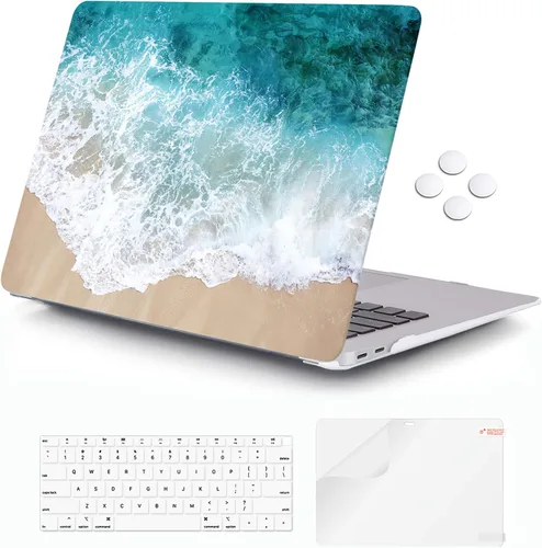 Vista 9 de iCasso Funda para MacBook Air de 13 pulgadas 2021, 2020-2018 M1/A2337/A2179/A1932 con pantalla Retina Touch ID, bonita funda protectora rígida