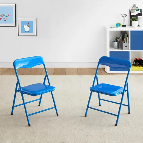 Vista 2 de Heritage Kids Silla plegable acolchada para niños, juego de 2, azul, a partir de 3 años