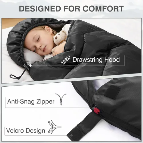 Vista 3 de Sleeping Bag 4 Seasons Adults & Kids for Camping Hiking Trips Warm Cool Weather,Lightweight and Waterproof with Compression Bag,Indoors Outdoors