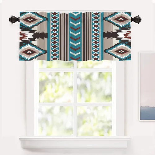 Vista 27 de Shrahala Beige Art Tier Curtains for Kitchen Windows, Brown Words Spiritual Cafe Curtain Multilayer Polyester Blackout Half Valances for Windows 2