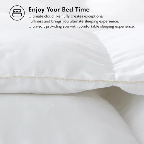 Vista 7 de Lujoso edredón de fibra de plumón de ganso y fibra de plumas de aves acuáticas de tamaño extragrande Queen de 98" x 98", funda de 100% algodón