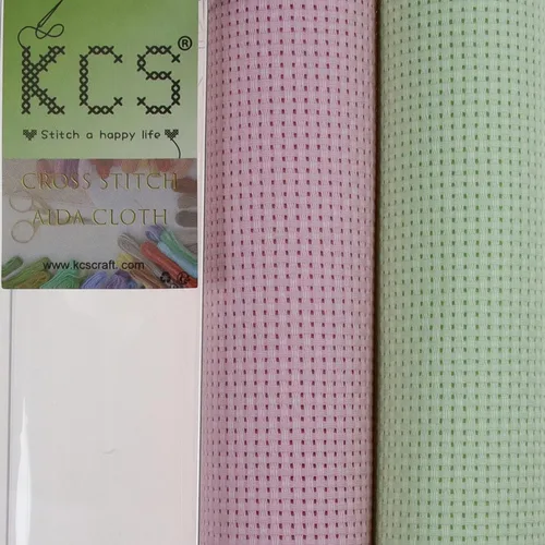 Vista 168 de KCS 2 piezas de tela de costura de algodón Aida de punto de cruz de 15 x 18 pulgadas (blanco antiguo, 14 unidades)