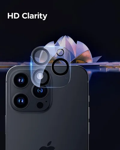 Vista 2 de [Paquete de 3] Protector de lente de cámara para iPhone 13 Pro Max de 6.7 pulgadas y iPhone 13 Pro de 6.1 pulgadas, vidrio templado 9H, arañazos