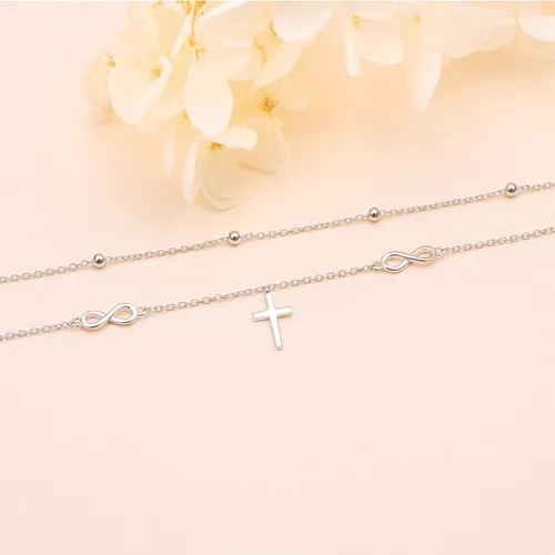 Vista 4 de Daochong - Tobillera de plata esterlina S925 ajustable, para mujer