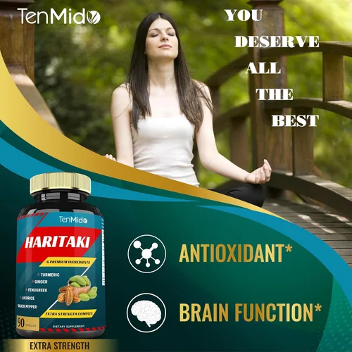 Vista 7 de Haritaki Supplements - Cápsulas de extracto con cúrcuma, jengibre, fenogreco, regaliz, pimienta negra Nutre, rejuvenece el cuerpo, suministro de 3