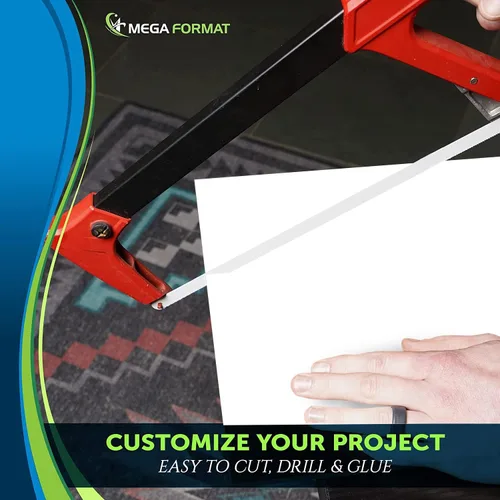 Vista 8 de Mega Format Hojas de plástico de PVC expandido, hoja blanca rígida de 12 x 12 pulgadas para manualidades, señalización y exhibiciones - Sintra