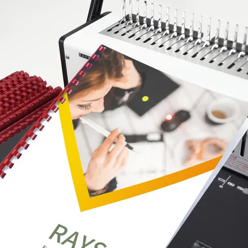 Vista 3 de RAYSON CR1912M-100 peines de encuadernación de plástico 1/2 pulg. de 19 anillas, capacidad para 90 hojas, espinas de encuadernación de peines