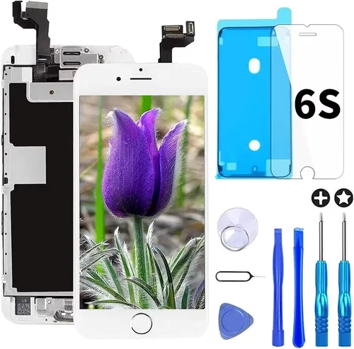 Vista 13 de Brinonac para iPhone 6, pantalla de repuesto negra, digitalizador LCD táctil, montaje completo con cámara frontal, sensor de proximidad, altavoz