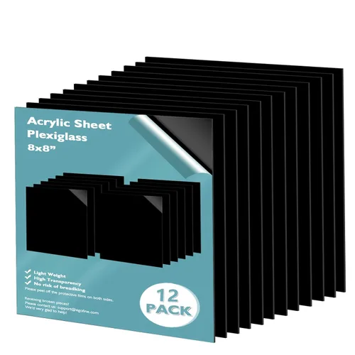 Vista 29 de Egofine Láminas de Plexiglás Láminas de Acrílico Paquete de 12 de 8.5x11'' 0.04 de Grosor Plástico Transparente Fundido Cristal Plexi Transparente