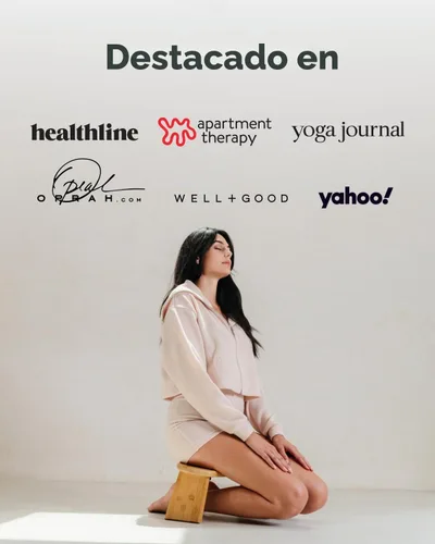 Vista 8 de Mindful Modern Banco de meditación plegable – Taburete arrodillado de bambú con bisagras magnéticas de bloqueo, silla Seiza de oración con almohada