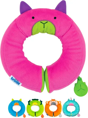 Trunki Yondi Small Betsy - Almohada de viaje para cuello y mentón para niños, apoya a las cabezas dormidas en el asiento del automóvil, avión, Betsy