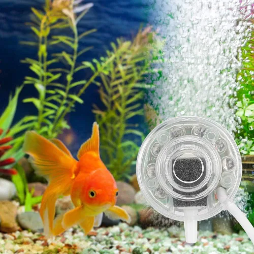 Vista 6 de Luz de acuario, luz LED de burbuja de peces, lámpara impermeable colorida accesorios de acuario (110-220V) (US)