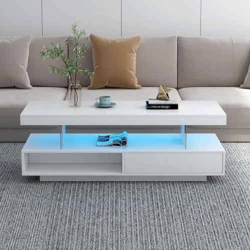 Vista 116 de Mesa auxiliar elevable, mesa auxiliar multifuncional con estantes abiertos, mesa de comedor moderna para sala de estar, oficina en casa (negro #004)