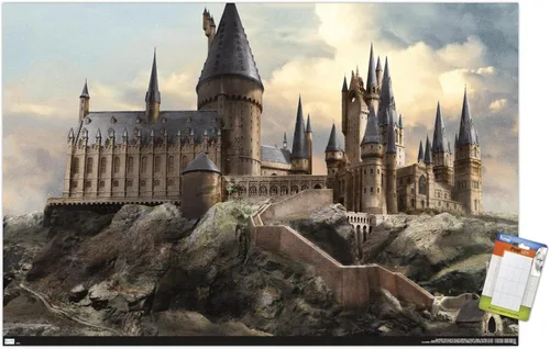 Vista 16 de Trends International The Wizarding World: Harry Potter - Póster de pared de Hogwarts at Sunrise, 14.725 x 22.375 pulgadas, versión enmarcada