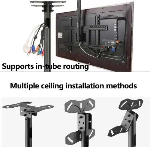 Vista 6 de Soporte de montaje para TV de techo, se adapta a televisores de pantalla plana de 32"-65", soporte de altura ajustable, hasta 150 libras, VESA