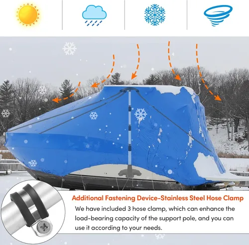 Vista 5 de Paquete de 2 postes de soporte para cubierta de barco, poste de soporte de aluminio ajustable en altura con base de goma antideslizante, sistema