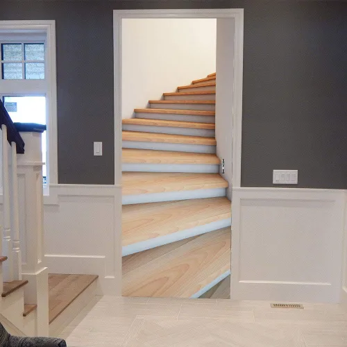 Vista 149 de 3D Pegatina de pared adhesiva para puerta - Poster de película de escaleras antiguas Premium PVC impermeable para pared de dormitorio y sala