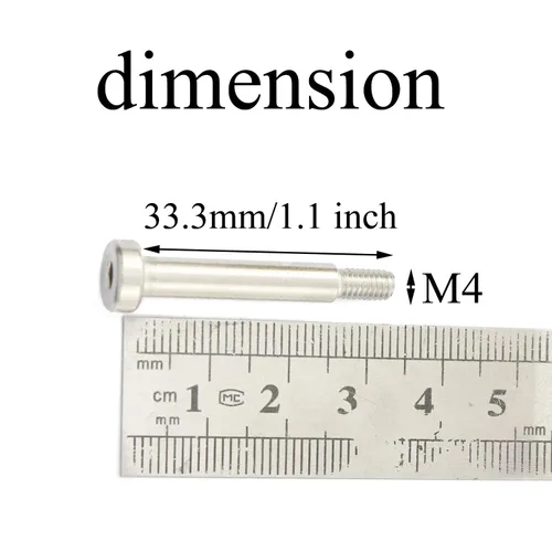 Vista 3 de 4pcs 304 Perno de hombro hexagonal de acero inoxidable Rosca M4 0.197 in Diámetro del hombro 0.984 in Longitud del hombro para industrias textil