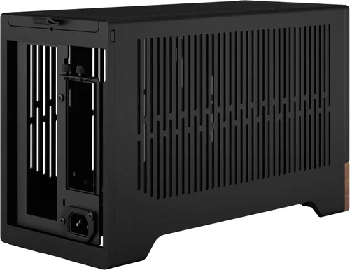 Vista 8 de Fractal Design Terra Graphite - Panel frontal de madera de nogal - Factor de forma pequeño - Carcasa para juegos Mini ITX - Cable elevador PCIe 4.0