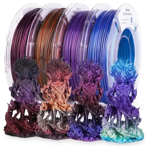 Vista 30 de AMOLEN Paquete de filamento PLA mate de 0.069 in, marrón chocolate, azul amolen, negro, verde oliva, 4 x 2.2 lbs